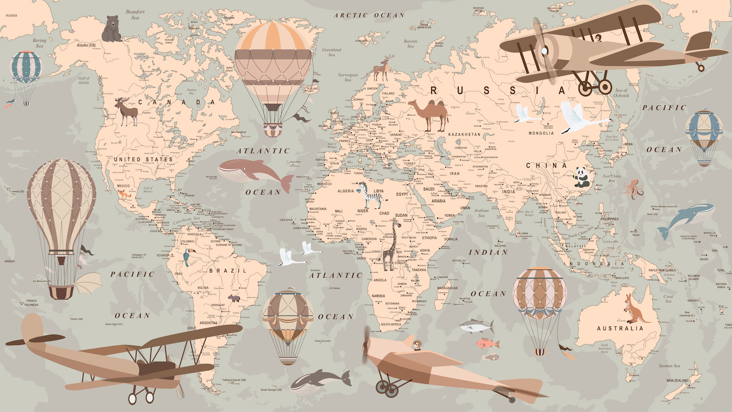 Carte du monde fantaisie